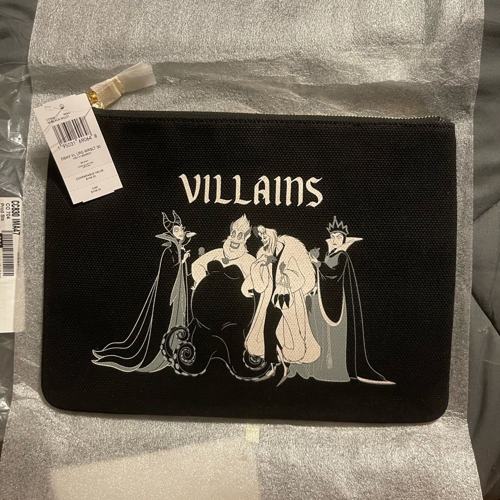 Disney Black and Gold Zipper Pouch